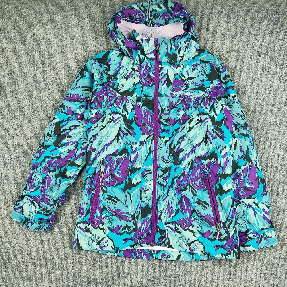 Columbia Jacket Youth Medium Multicolor Floral Interchange Ski Snowboard Hooded